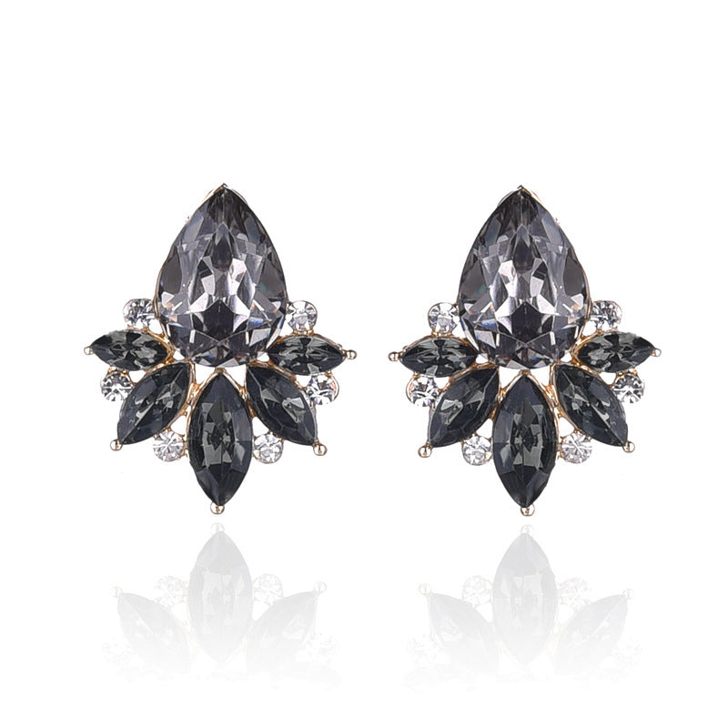 UNI-11634 - Black Fancy Crystal Diamond - Earring