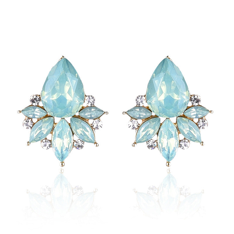 UNI-11630- Lake Aquamarine Fancy Crystal Diamond - Earring