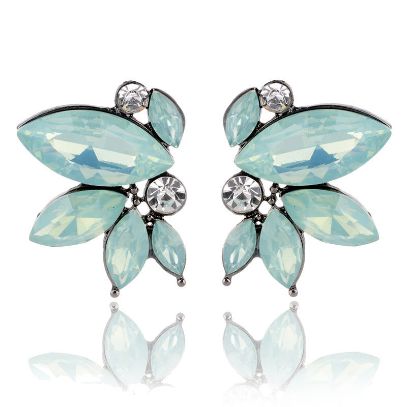 UNI-11625 - Mint Green Diamond Butterfly - Earring