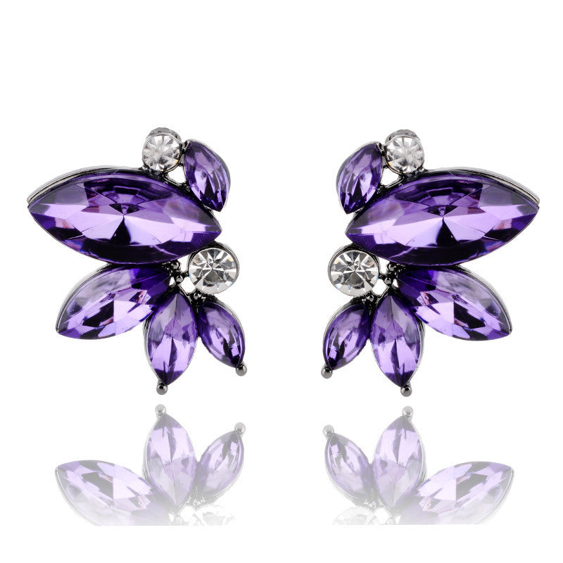 UNI-11619 - Purple Diamond Butterfly - Earring