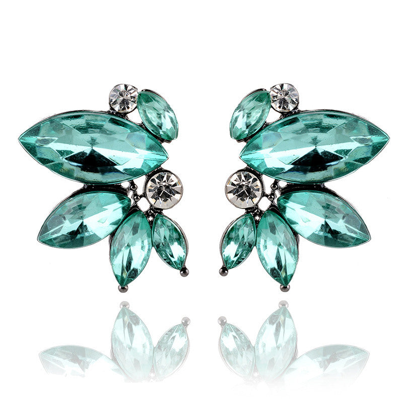 UNI-11617 - Sea Green Diamond Butterfly - Earring