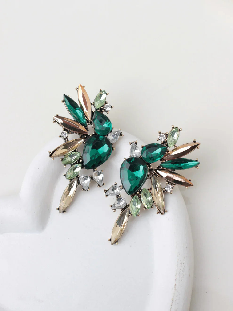 UNI-11608 -Watercolor Green Crystal Butterfly - Earring