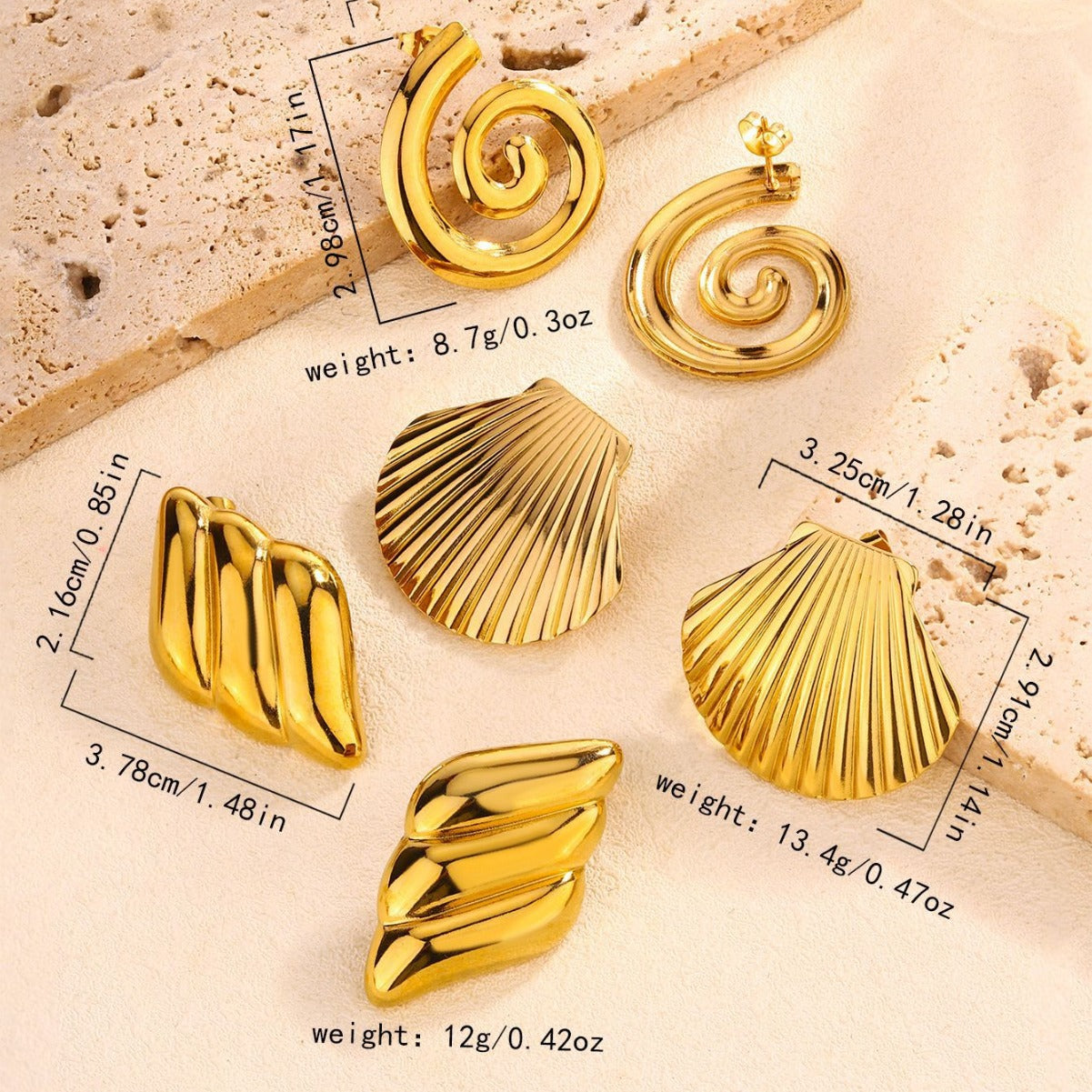 Ripple - Ear Studs - B-90085