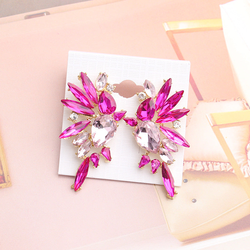 UNI-11609 - Pink Crystal Butterfly - Earring