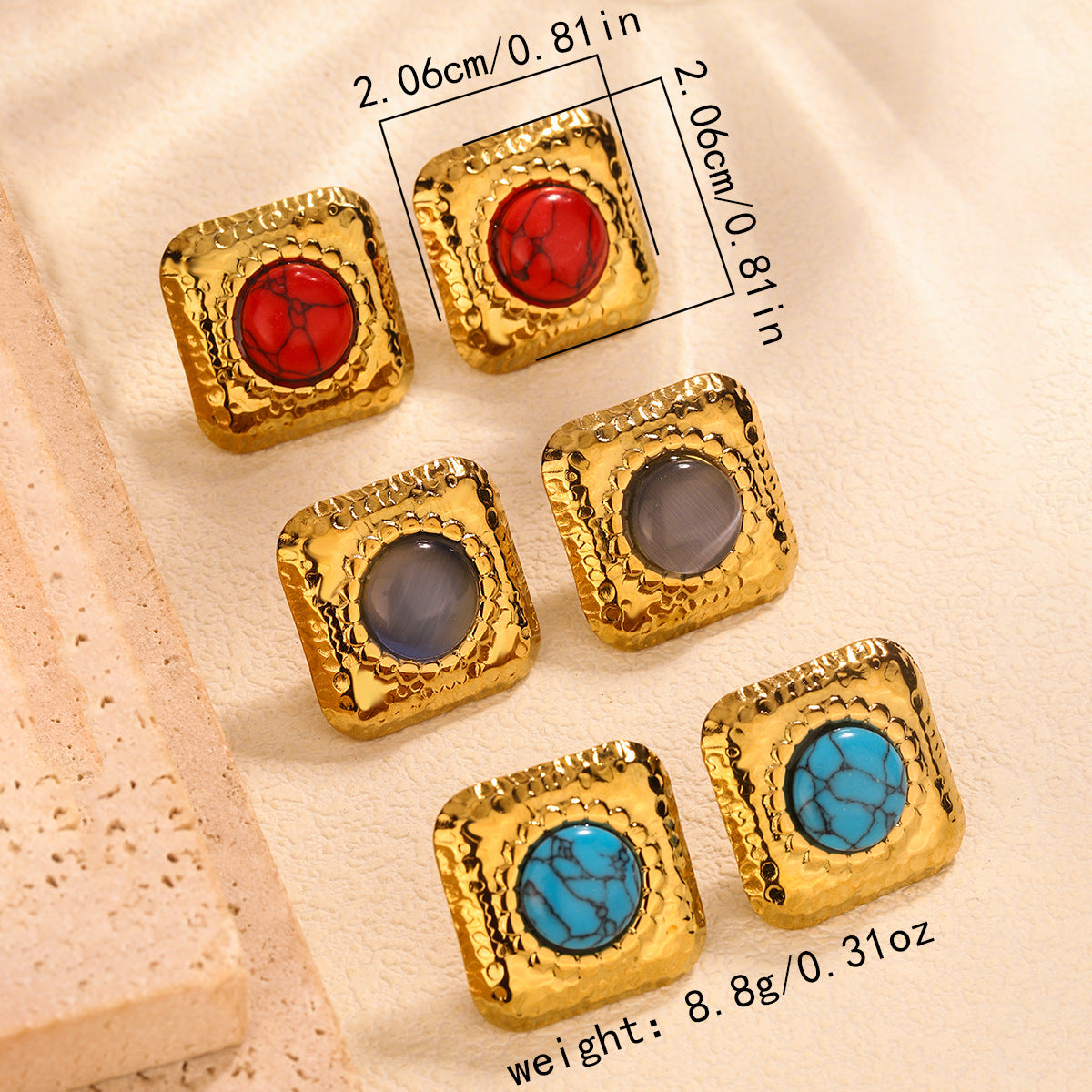 Regal - Blue Ear Studs - B-90122