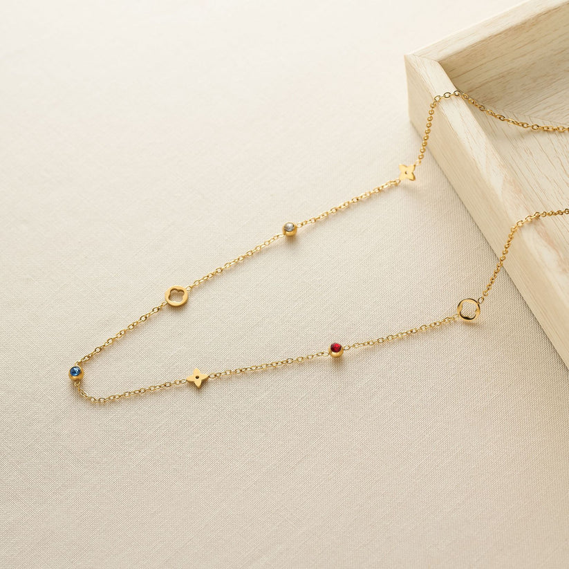 Premium Gold Series Multi Diamonds - Necklace - B-234