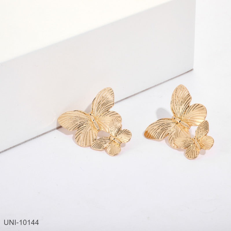 UNI-10144 - Butterfly Foiled Gold - Earring Style 1