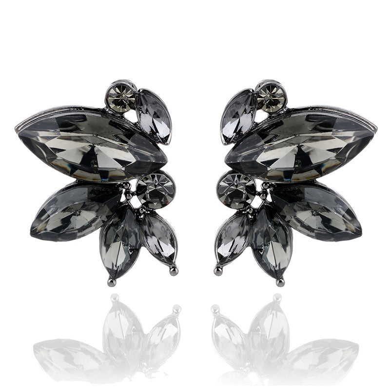 UNI-11624 - Crystal Black Diamond Butterfly - Earring
