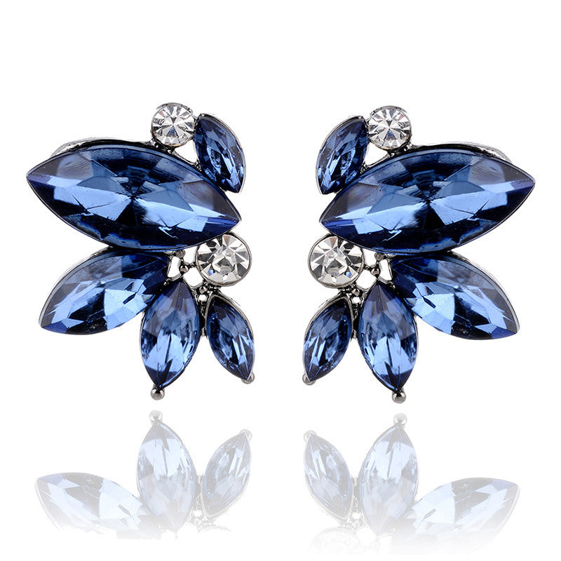 UNI-11623 - Navy Blue Diamond Butterfly - Earring