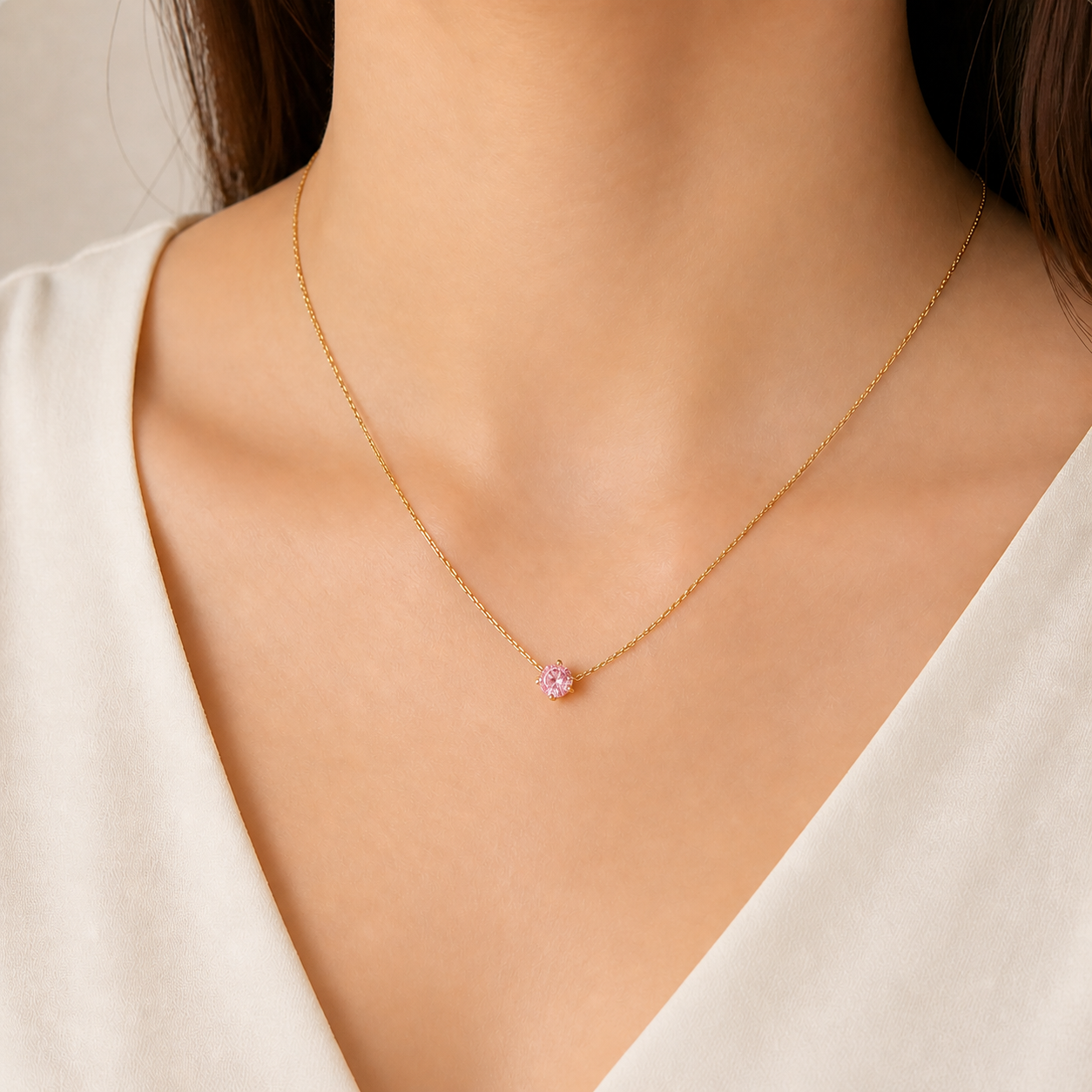 Pink Sparkle - Necklace - B-243
