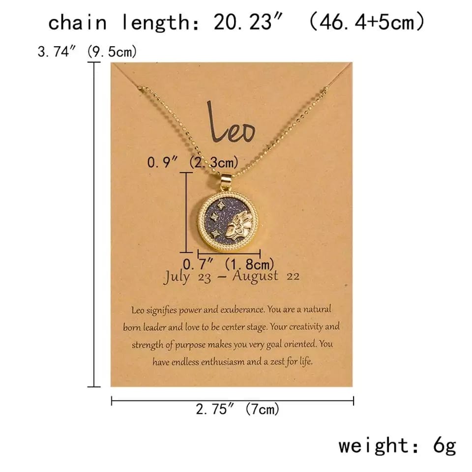 Black Zodiac Sign Gold - Necklace