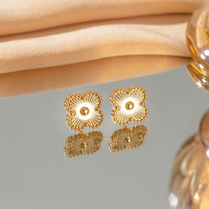 Gold Flower - Earring- B-225