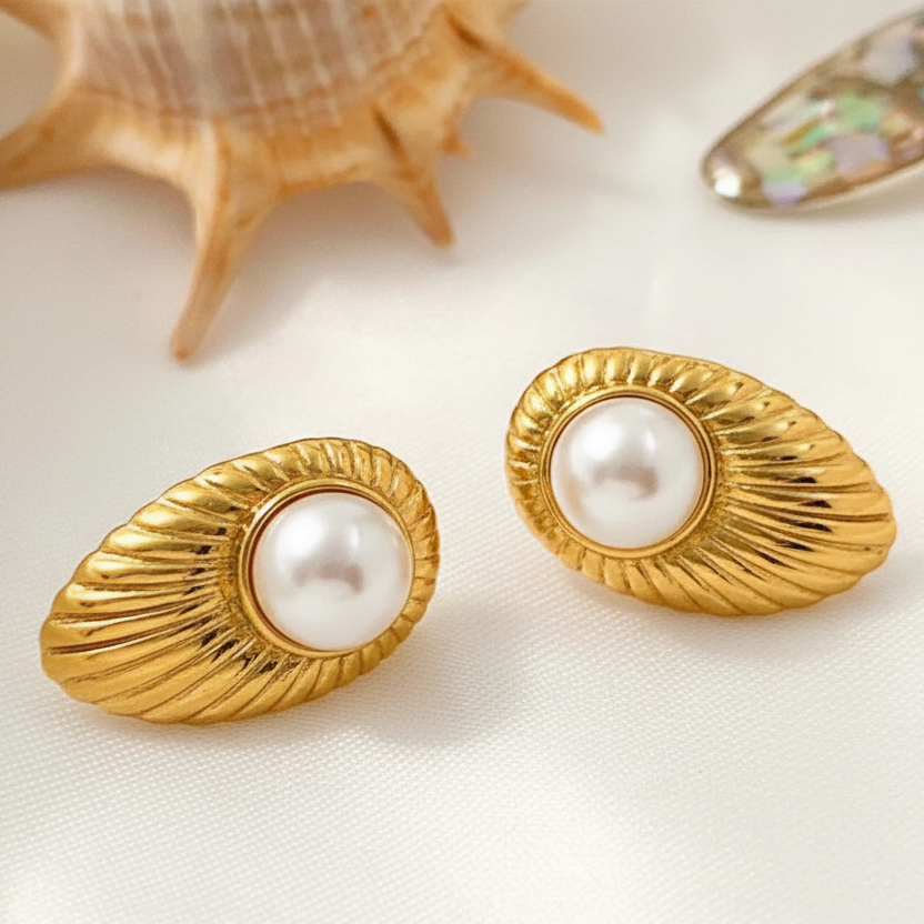 Scallop shell - Earrings - B-90129