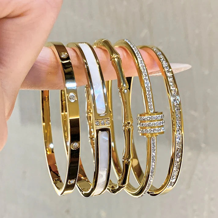 Geometric Premium Gold Series Bangle  - Bracelet - B-230