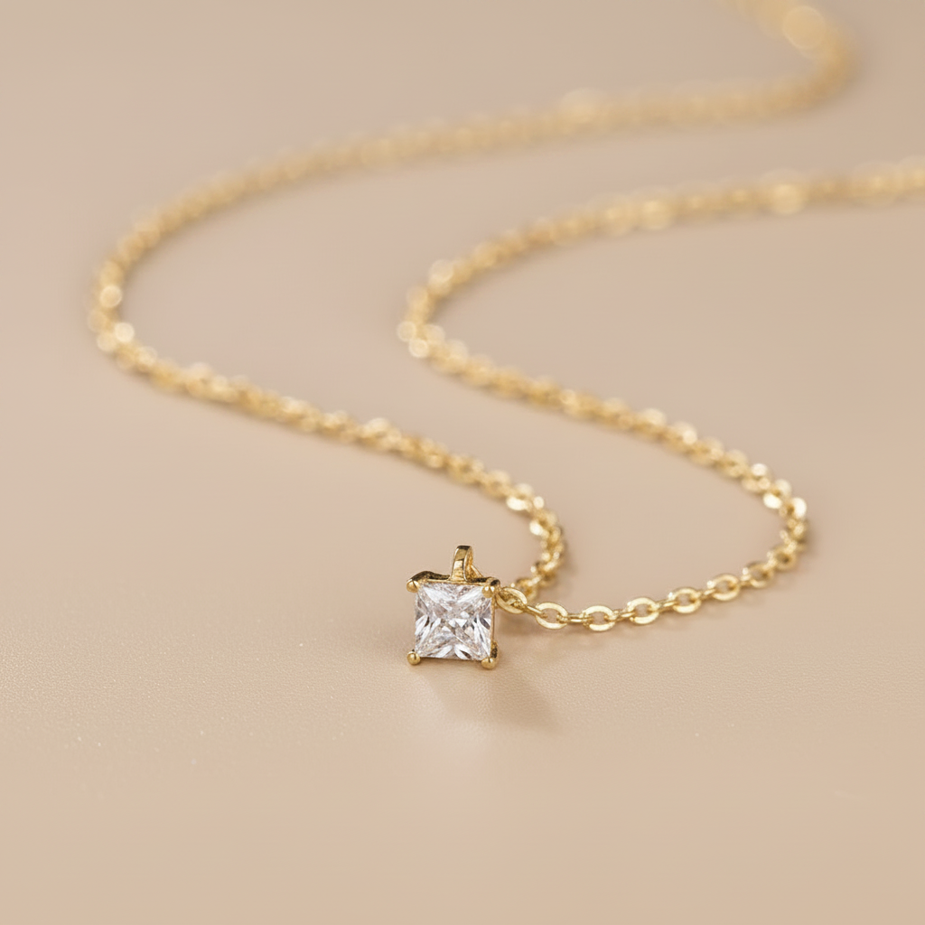 Frosted Square - Necklace - B-238