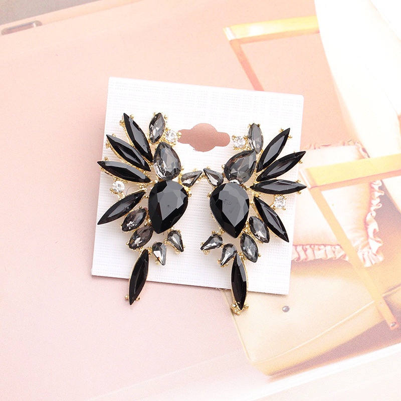 UNI-11611 - Black Crystal Butterfly - Earring