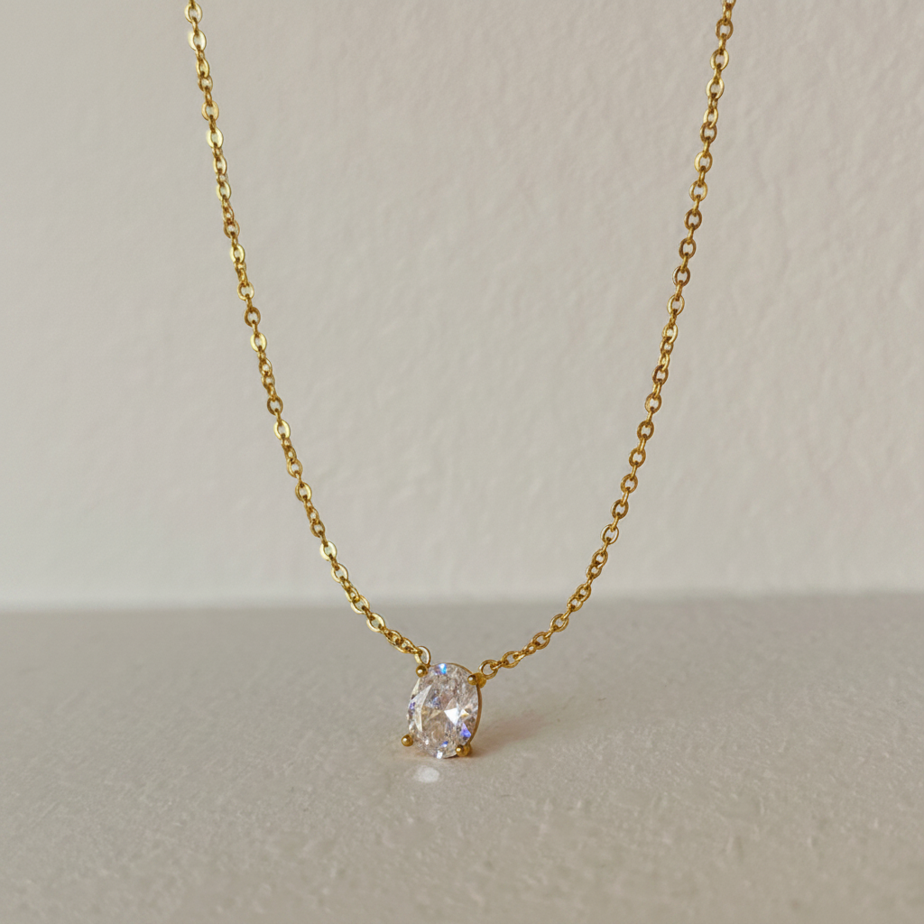 Frosted Oval - Necklace - B-239