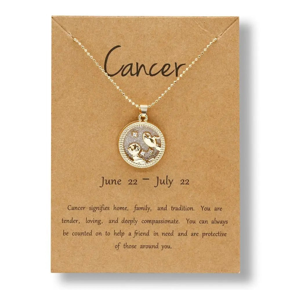 Silver Zodiac Sign Rose Gold - Necklace