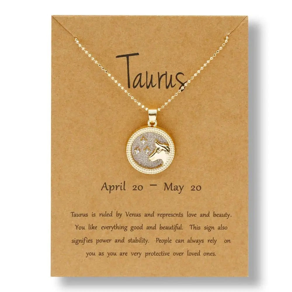 Silver Zodiac Sign Rose Gold - Necklace