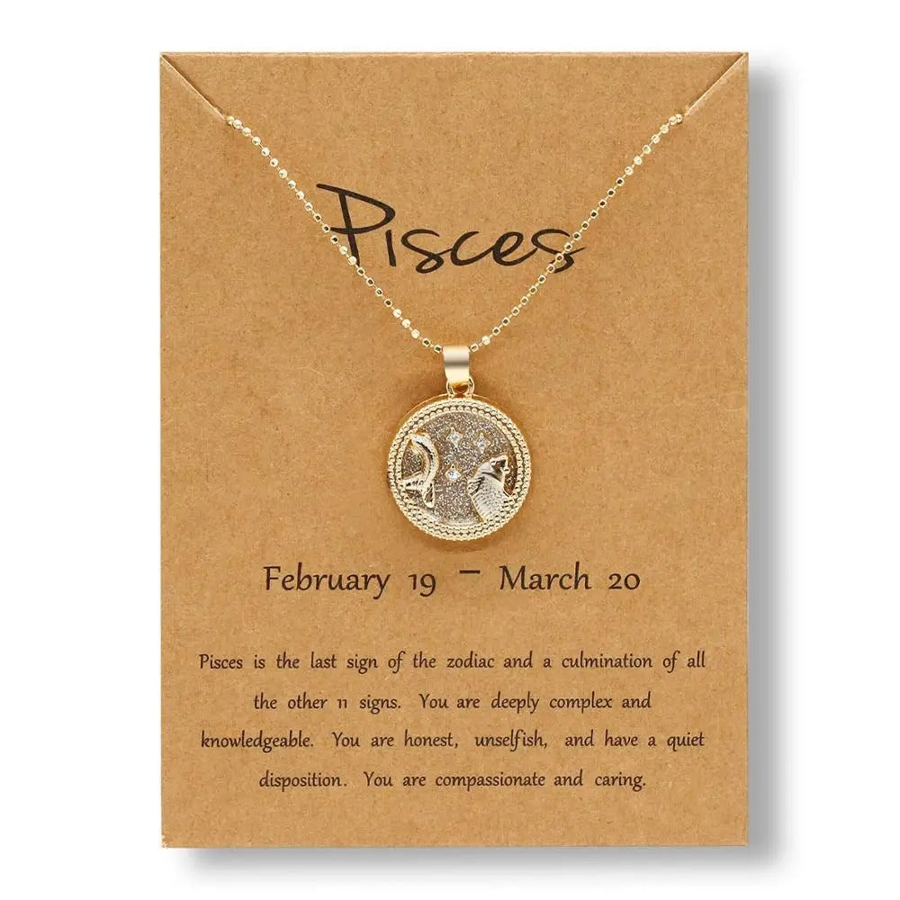 Silver Zodiac Sign Rose Gold - Necklace