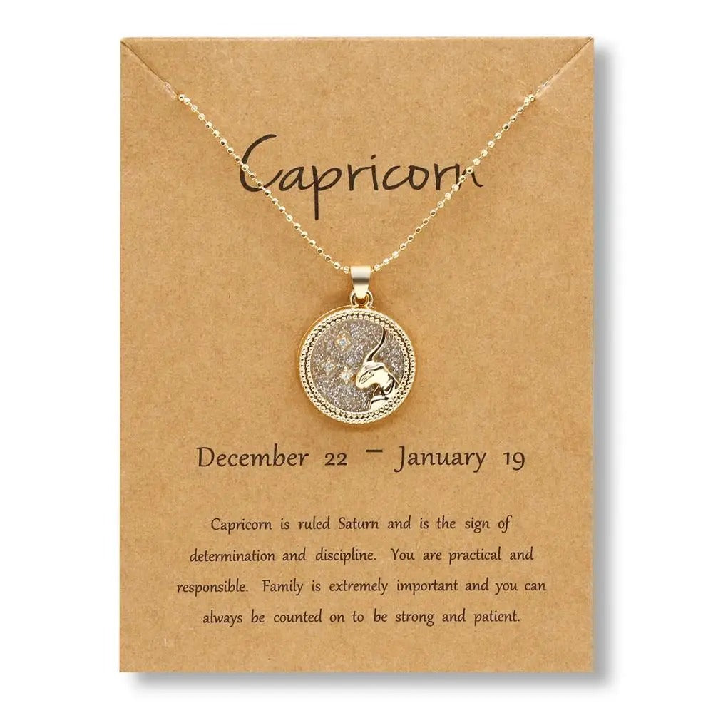 Silver Zodiac Sign Rose Gold - Necklace