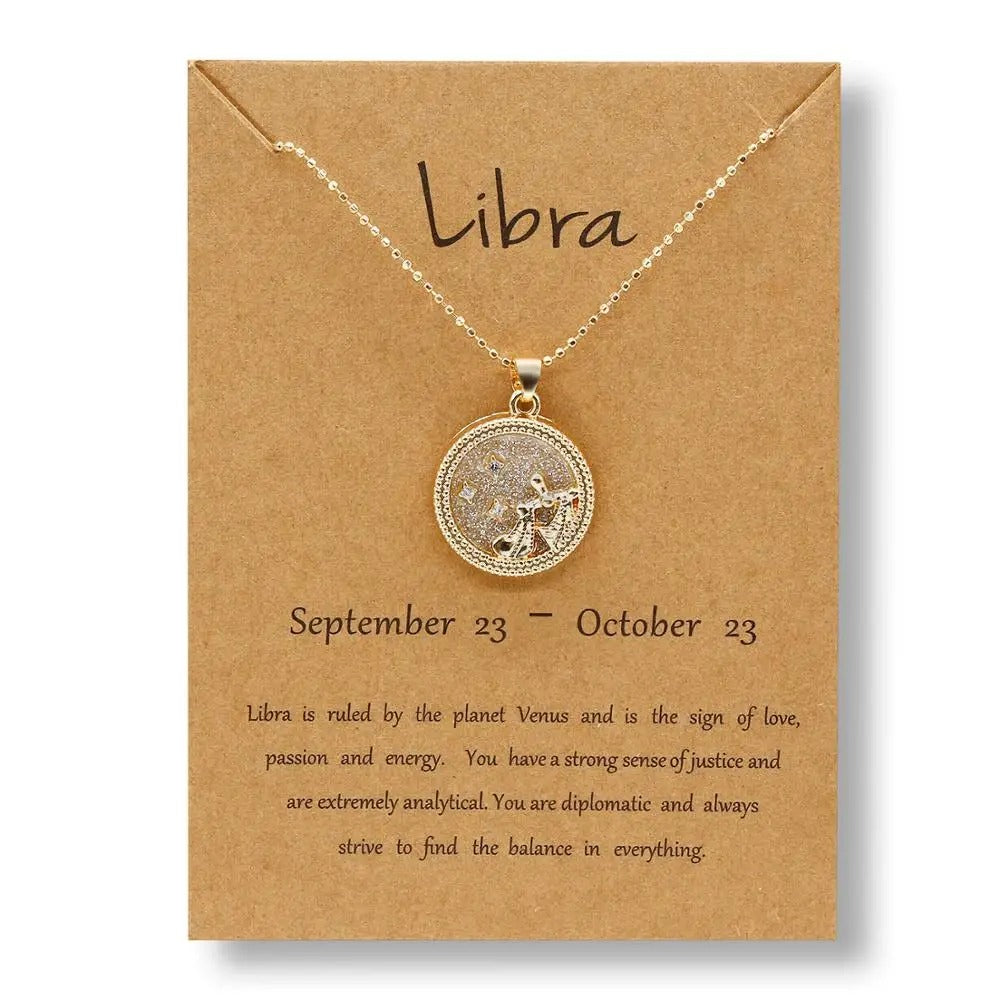 Silver Zodiac Sign Rose Gold - Necklace