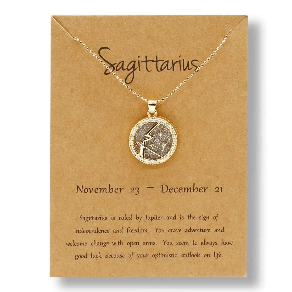 Silver Zodiac Sign Rose Gold - Necklace