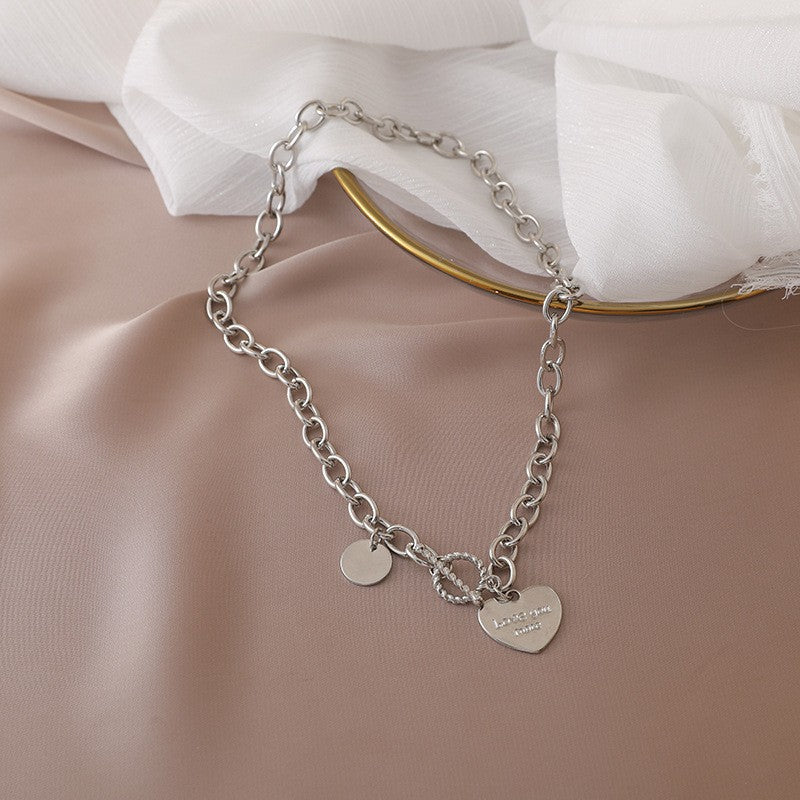 Silver Heart Charm - Necklace