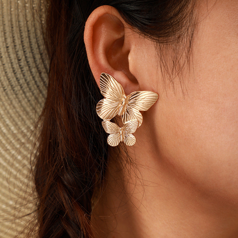 UNI-10144 - Butterfly Foiled Gold - Earring Style 1