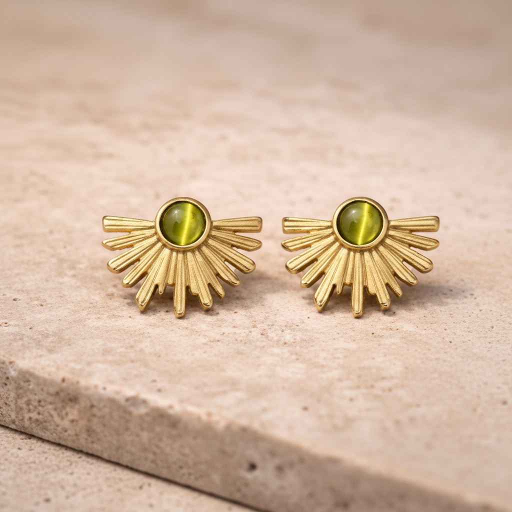 Solara Olive - Earrings - B-90100